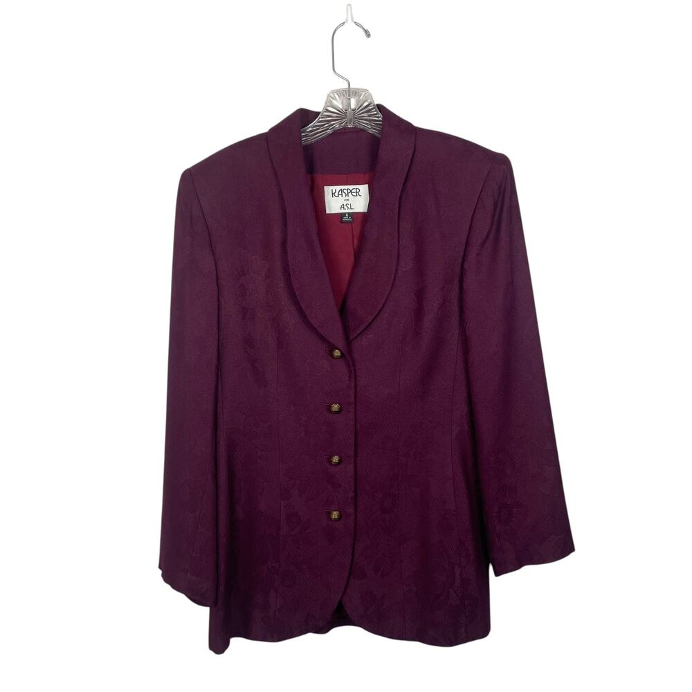 VINTAGE Kasper for ASL Maroon Blazer-Women's Size 6